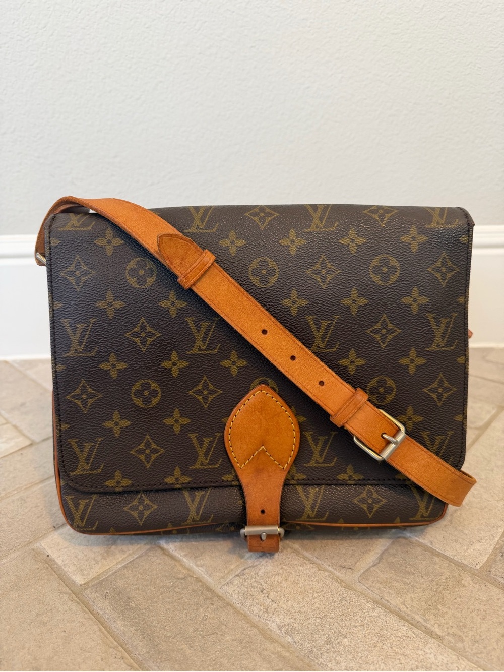 Louis Vuitton Cartouchière GM Monogram Vintage Crossbody Bag